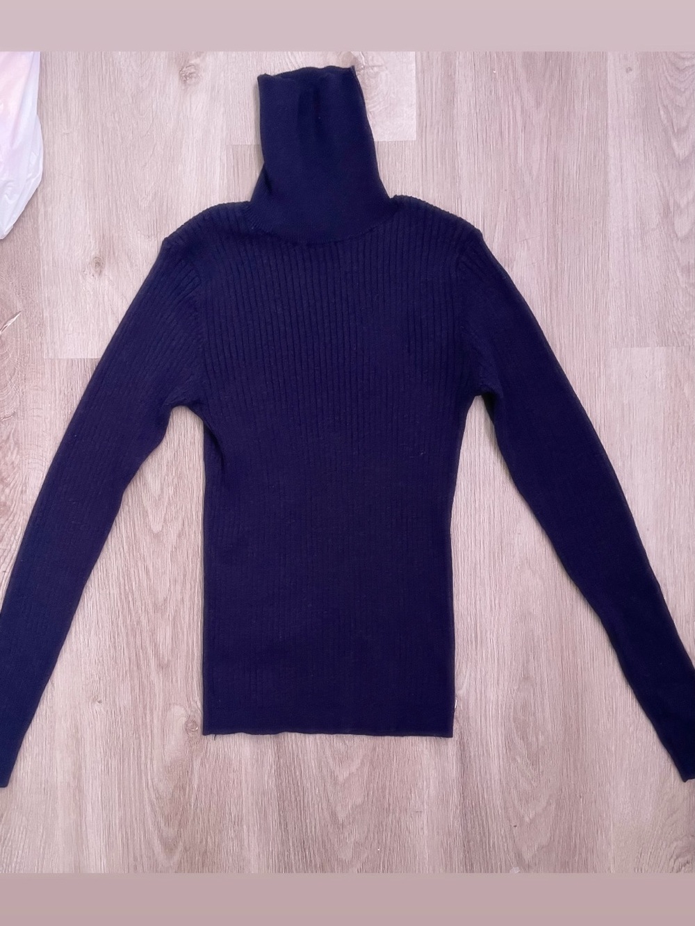 Copper Key Navy Ribbed Turtleneck Sweater